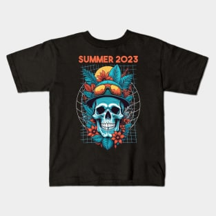 Summer Skull Design 2023 Kids T-Shirt